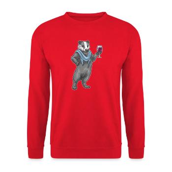 Dachs Rotwein - Unisex Pullover - Rot - Vorne - Alina (178cm) & Michal (187cm)