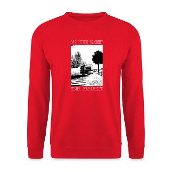 Mehr Freiheit: Caravan  Camping - Unisex Pullover - Rot - Vorne - Alina (178cm) & Michal (187cm)