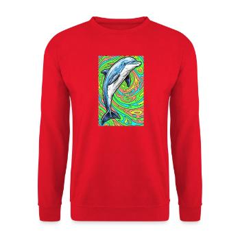 dauphin - Sweat-shirt Unisexe - rouge - Devant - Alina (178cm) & Michal (187cm)