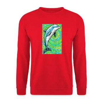 dauphin - Sweat-shirt Unisexe - rouge - Devant - Alina (178cm) & Michal (187cm)