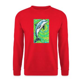 dauphin - Sweat-shirt Unisexe - rouge - Devant - Alina (178cm) & Michal (187cm)
