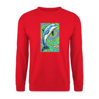 dauphin - Sweat-shirt Unisexe - rouge - Devant - Alina (178cm) & Michal (187cm)