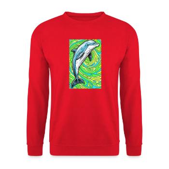 dauphin - Sweat-shirt Unisexe - rouge - Devant - Alina (178cm) & Michal (187cm)