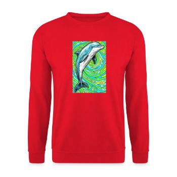 dauphin - Sweat-shirt Unisexe - rouge - Devant - Alina (178cm) & Michal (187cm)