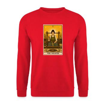 Weberin | Webstuhl Garn Tarot - Unisex Pullover - Rot - Vorne - Alina (178cm) & Michal (187cm)