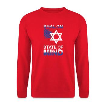 Shalom State Of Mind Star USA Flag - Unisex Sweatshirt - red - Front - Alina (178cm) & Michal (187cm)