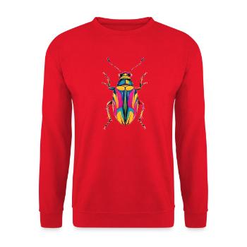 Chatte-coq, Mignon scarabée cerf, Scarabée rhinocéros, Insectes - Sweat-shirt Unisexe - rouge - Devant - Alina (178cm) & Michal (187cm)