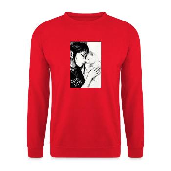 Goth Kitty Portrait - Unisex Sweatshirt - red - Front - Alina (178cm) & Michal (187cm)