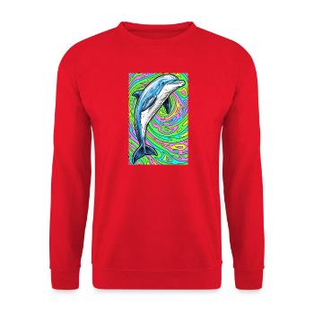 Delfin - Unisex Pullover - Rot - Vorne - Alina (178cm) & Michal (187cm)