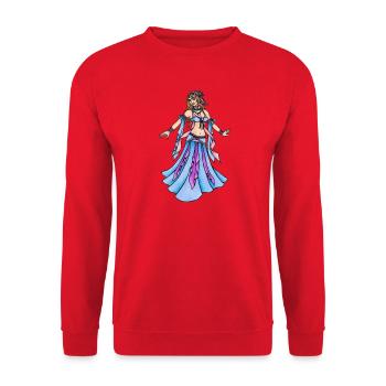 Pastell-Bauchtänzerin Bloom - Unisex Pullover - Rot - Vorne - Alina (178cm) & Michal (187cm)
