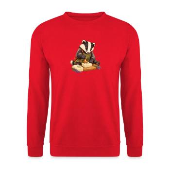 Dachs prägt handgemachte Seife - Unisex Pullover - Rot - Vorne - Alina (178cm) & Michal (187cm)