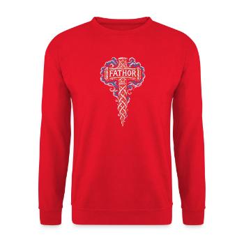 Der Hammer des Donnergotts – FATHOR - Unisex Pullover - Rot - Vorne - Alina (178cm) & Michal (187cm)