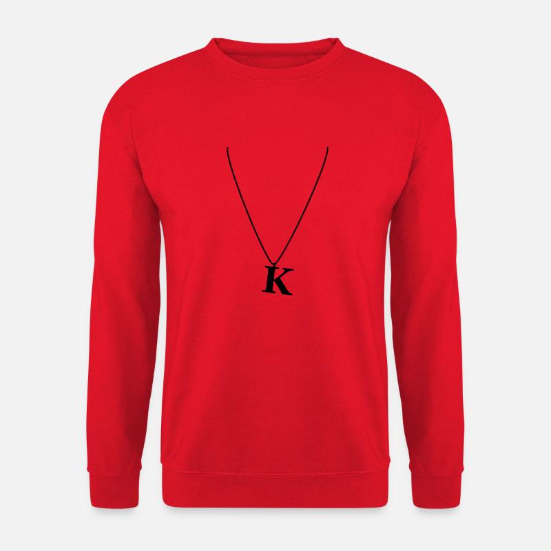 Halskette Buchstabe K - Unisex Pullover - Rot