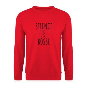 SILENCE JE BOSSE - Sweat-shirt Unisexe - rouge - Devant - Alina (178cm) & Michal (187cm)