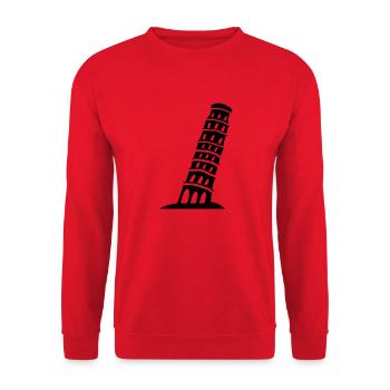 pisa_01 - Unisex Pullover - Rot - Vorne - Alina (178cm) & Michal (187cm)