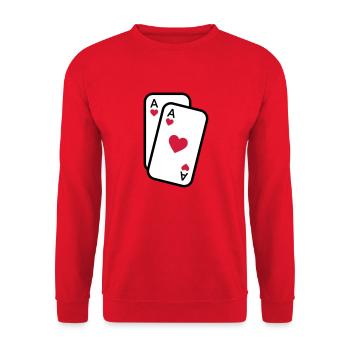 Cartes as de coeur cartes à jouer poker - Sweat-shirt Unisexe - rouge - Devant - Alina (178cm) & Michal (187cm)