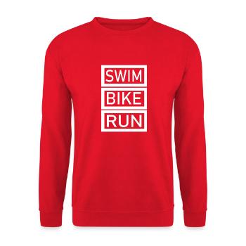 Triathlon Swim Bike Run - Unisex Sweatshirt - red - Front - Alina (178cm) & Michal (187cm)