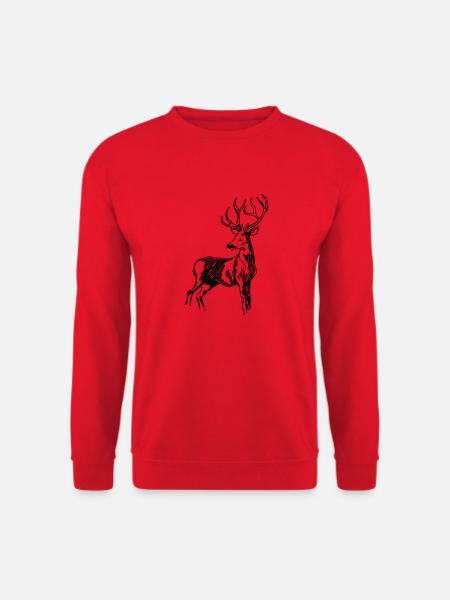 Hirsch - Unisex Pullover - Rot