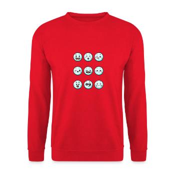 9 snowballs with - Unisex Sweatshirt - red - Front - Alina (178cm) & Michal (187cm)