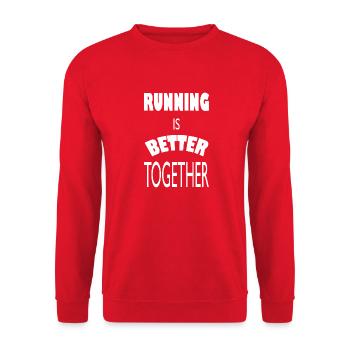 Marathon Triathlon Running Jogging Biking Cycling - Unisex Sweatshirt - red - Front - Alina (178cm) & Michal (187cm)