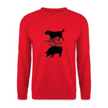 Der einzige Unterschied ist deine Wahrnehmung 4.0 - Unisex Pullover - Rot - Vorne - Alina (178cm) & Michal (187cm)