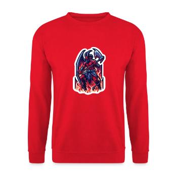 Feuerdämon - Unisex Pullover - Rot - Vorne - Alina (178cm) & Michal (187cm)