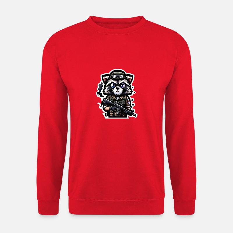Raccoon Squat - Unisex Pullover - Rot