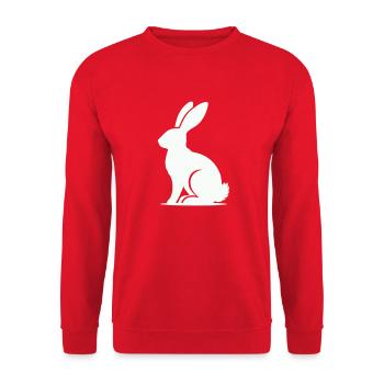 hase - Unisex Pullover - Rot - Vorne - Alina (178cm) & Michal (187cm)