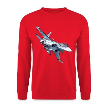 Su-30SM - Unisex Sweatshirt - red - Front - Alina (178cm) & Michal (187cm)
