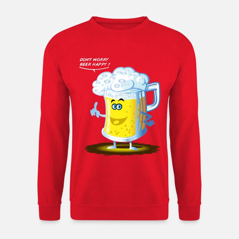 Beer happy toon - Unisex Pullover - Rot