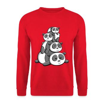 Kawaii Panda Bears I Manga Anime Pandas Cadeaux - Sweat-shirt Unisexe - rouge - Devant - Alina (178cm) & Michal (187cm)