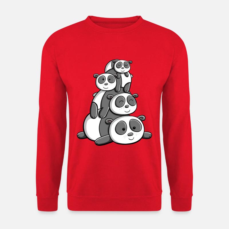 Kawaii Panda Bären I Manga Anime Pandas Geschenke - Unisex Pullover - Rot
