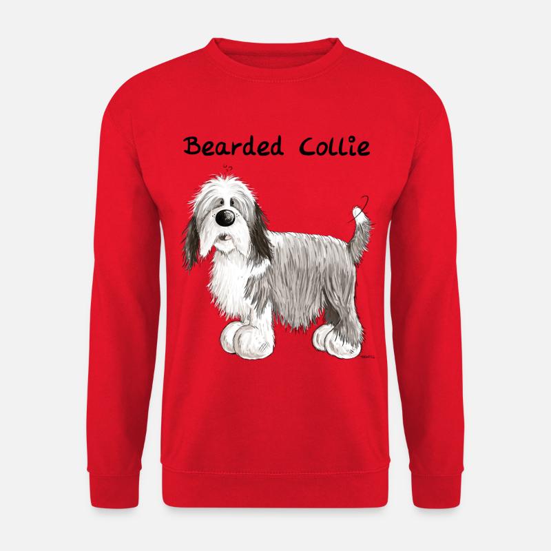 Lustiger Bearded Collie - Unisex Pullover - Rot
