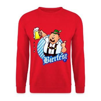 Bierfest Traditionelles Bierfest-Design - Unisex Pullover - Rot - Vorne - Alina (178cm) & Michal (187cm)