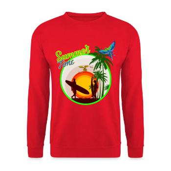 Sommerzeit - Unisex Pullover - Rot - Vorne - Alina (178cm) & Michal (187cm)