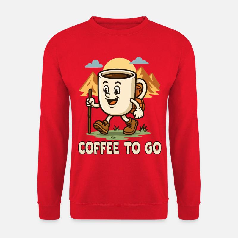 Abenteuerlicher Kaffeetraum Wanderdesign - Unisex Pullover - Rot