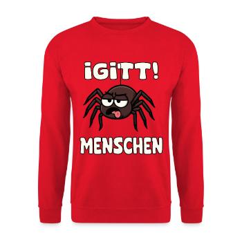 Funny yuck! Humans Spider - Unisex Sweatshirt - red - Front - Alina (178cm) & Michal (187cm)
