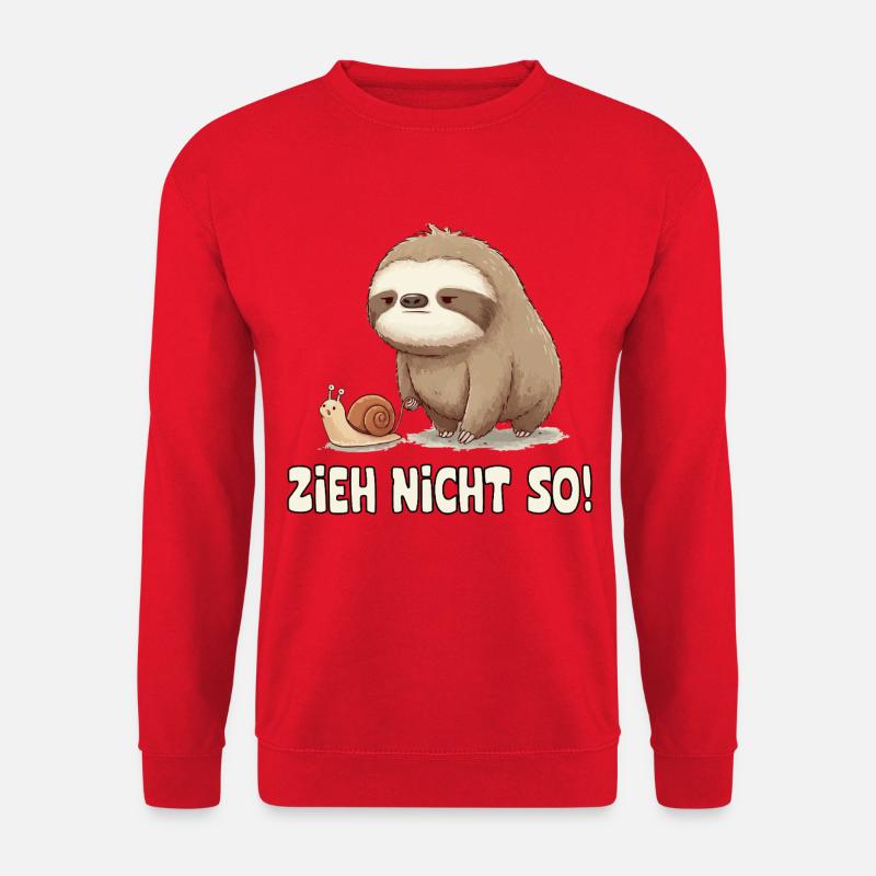 Pull Not So Sloth Cartoon - Sweat-shirt Unisexe - rouge