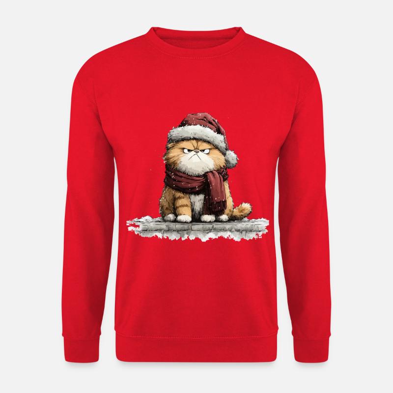 Grimmiger Weihnachtskater - Unisex Pullover - Rot