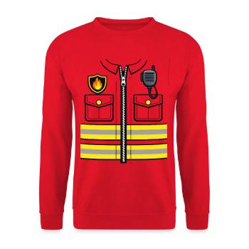 Firefighter Costume Replacement Funny Gift - Unisex Sweatshirt - red - Front - Alina (178cm) & Michal (187cm)