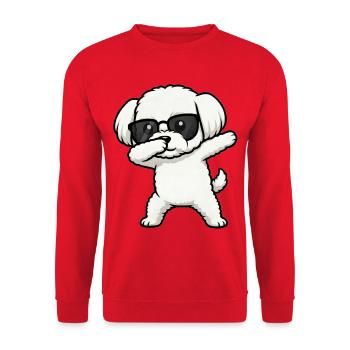 Dab du maltais - Sweat-shirt Unisexe - rouge - Devant - Alina (178cm) & Michal (187cm)