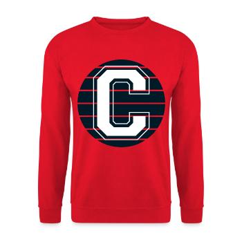 Buchstabe C - Unisex Pullover - Rot - Vorne - Alina (178cm) & Michal (187cm)