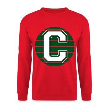 Buchstabe C - Unisex Pullover - Rot - Vorne - Alina (178cm) & Michal (187cm)