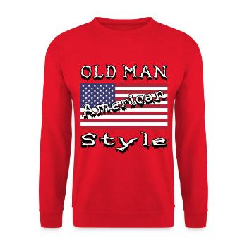 Alter Man, Old Man American Style, Rentner, Opa - Unisex Pullover - Rot - Vorne - Alina (178cm) & Michal (187cm)