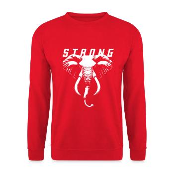 STRONG Elephant Head, Elefant - Unisex Sweatshirt - red - Front - Alina (178cm) & Michal (187cm)