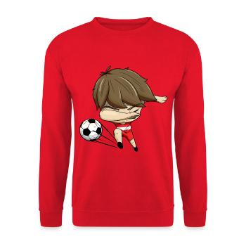 Dabbing Fußballer Österreich - Unisex Pullover - Rot - Vorne - Alina (178cm) & Michal (187cm)