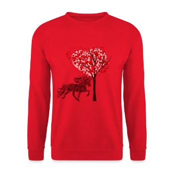 Tölter 3 Arbre du cœur - Sweat-shirt Unisexe - rouge - Devant - Alina (178cm) & Michal (187cm)