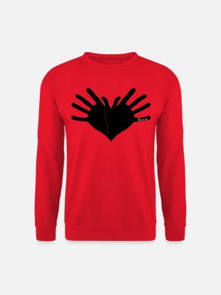 Duart Symbol Shqipe Zemra -Zi me Linja te Kuqe - Unisex Pullover - Rot