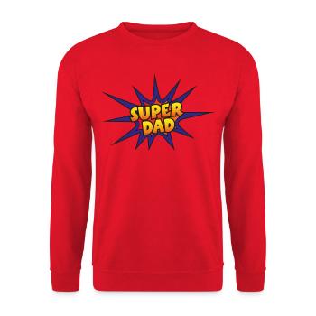 Superdad - Logo de bande dessinée pour les pères héros - Sweat-shirt Unisexe - rouge - Devant - Alina (178cm) & Michal (187cm)