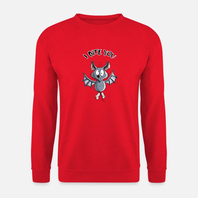 I Bite You Fledermaus - Comic - Unisex Pullover - Rot